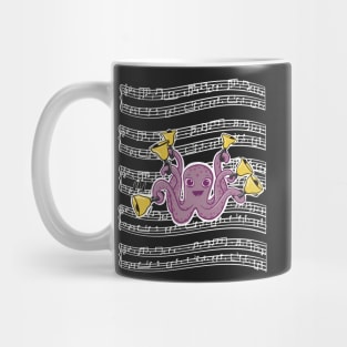 Octopus Ringing Handbells With Music Sheet Cartoon Mug